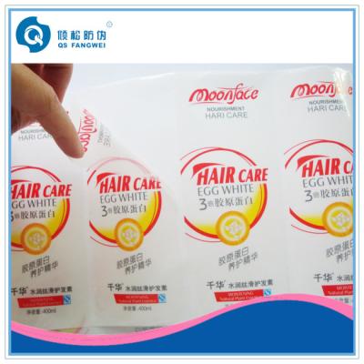 China PVC Transparent roll adhesive label / Self Adhesive Clear PVC Labels For Plastic Bottles for sale