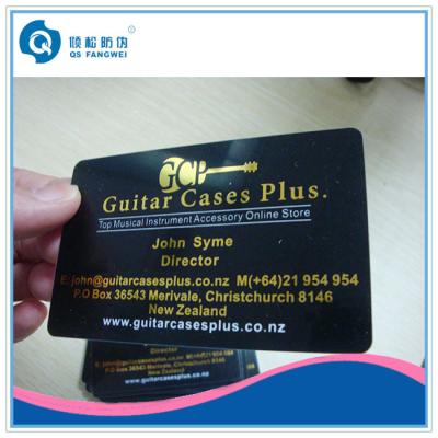 China Gold Plastic Business Card Printing Hot Stamping Foil PVC Business Cards for sale