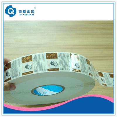 China PP Copper Hot Stampig Self Adhesive Plastic Labels / Transparent Plastic Adhesive Roll label for sale