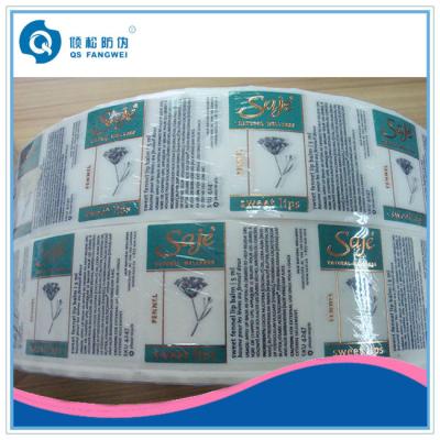 China Copper Stamping Foil Plastic Transparent Label , Self Adhesive Plastic Label For Cosmetic for sale