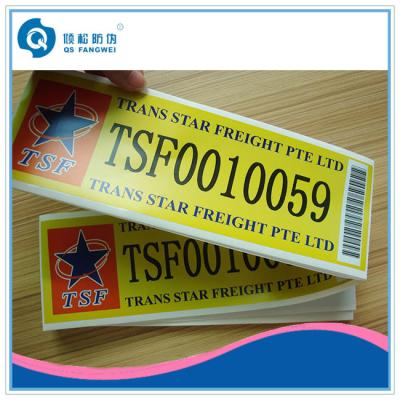 China Custom Barcode Non-transfer Security Tamper Proof Labels For Shipping for sale