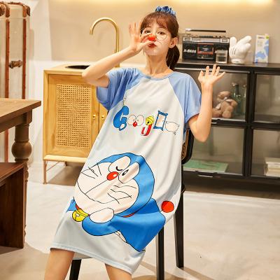 China QUICK DRY Women's Cotton Nightgown Sleepwear Shorts Sheaths Shirt Casual Sleepdress Print for sale