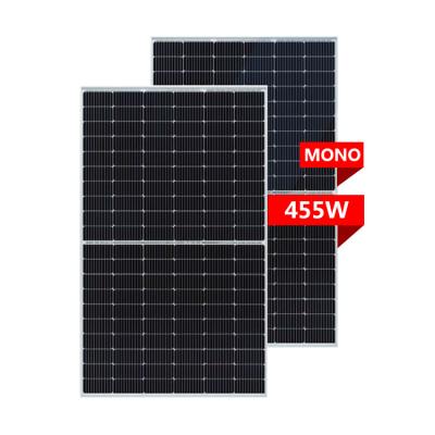 China Big Large Solar Panel Solar Panel All Black High Permeability Half Cut 10bb 455 Watt Big Solar Panel for sale