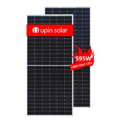 China Hot sale perc cells 9BB 10BB 600w half mono crystalline solar panel solar power system prices 150 half monocrystalline solar panels for sale