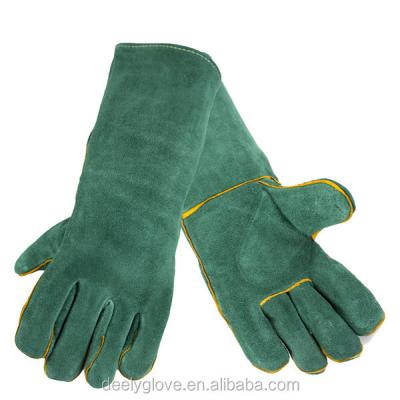 China Hand Protection A Top Grade Green Lined Leather Welding Welders Glove for sale