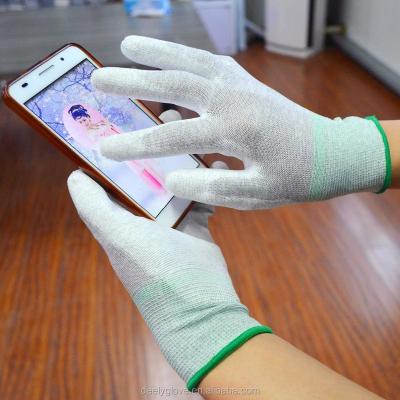 China 13G Carbon Fiber Anti-Slip PU/Nitrile Coated ESD SafetyWork Hand Working Gloves For Industrial for sale