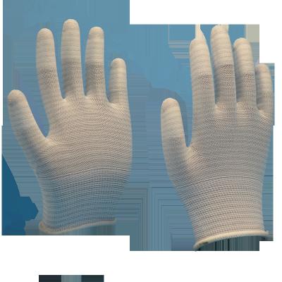 China PU Top And Palm Coated CE Certificate Carbon Fiber Direct Style U3 Factory Supply 13 Gauge White PU ESD Anti-Static Gloves for sale