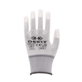 China 13G Polyester ESD Anti Static Anti Static Finger Top White PU Coating Gloves For Electrical Work With Anti Static for sale