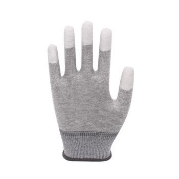 China Electronic 13G Polyester ESD Anti Static Finger Top PU Coating Gloves For Electrical Factory for sale