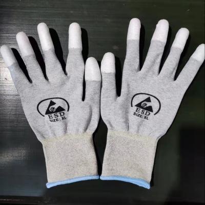 China Antistatic PM301 Polyester / Nylon PU Top Fit ESD Gloves for sale