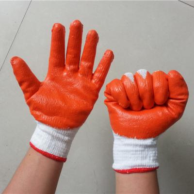 China LP100 factory wholesale 10 gauge cotton liner twine knit palm latex gloves for sale