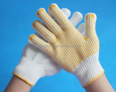 China Factory direct wholesale cotton 10G white hand glove breathable with PVC dots for industrial work for sale