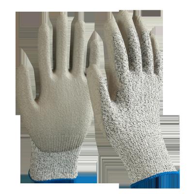 China Safety Gloves Factory Supply Anti-Cut Gloves Anti-Slip Pu Coated Cut Resistant Work Gloves With CE Certificate Level 5 for sale