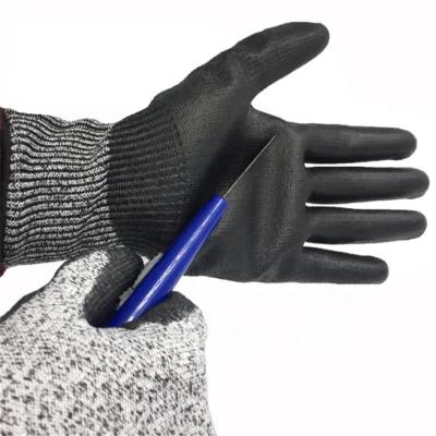 China PE505 PU Cut Resistance Gloves With Cut Level 5 For Hand Protection for sale