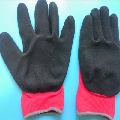 China EN388 Anti-oil NS400 Nylon Polyester Sandy Nitrile Gloves For Industrial Work for sale