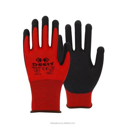 China CE Certification NS400 EN388 Sandy Nitrile Gloves For Industrial Hand Protection for sale