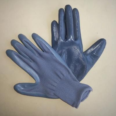 China CE NE100 Certificate Smooth Nitrile Gloves In Seamless Knitted Polyester for sale