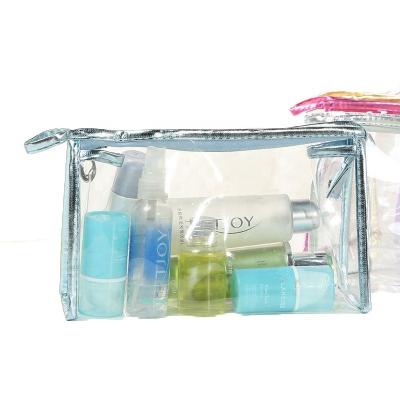 China Eco-friendly PVC Promotional Cosmetic Clear Makeup Bag Waterproof Transparent Toiletry Organizer Pouch Bag for sale