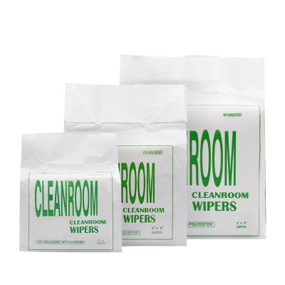 China Kitchen Inspection Polyester Microfiber Cleanroom Wiper 9*9inches Full Absorbent Lint Free Cleanroom Wiper for sale