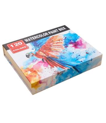 China Art Painting Professional 120 Colors Solid Watercolor Paints Set Gift Packaging for sale