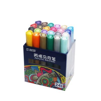 China 24 Colors Waterproof Acrylic Marker Art Tools For Ceramic Glass Wood Sta1000-24 for sale