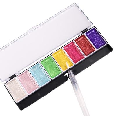 China Metallic Colors Pocket Travel Metallic Pearl Dye Solid Watercolor for sale