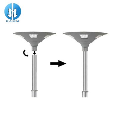 China Garden UFO solar led street lights with poles lifepo4 battery integrated solar light 30W outdoor waterpoof for sale