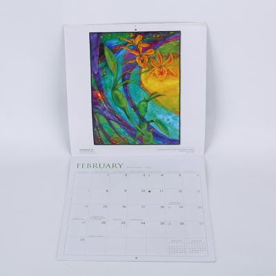 China paper & Wall calendar 2023 wall calendar 2022 calendario landscape wall painting full color custom printing carton customized for sale