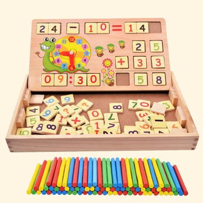 China Expand Children's Logical Thinking Ability Multifunctional Math Wooden Montessori Toy Box Set Baby Early Education Wooden Toys for sale