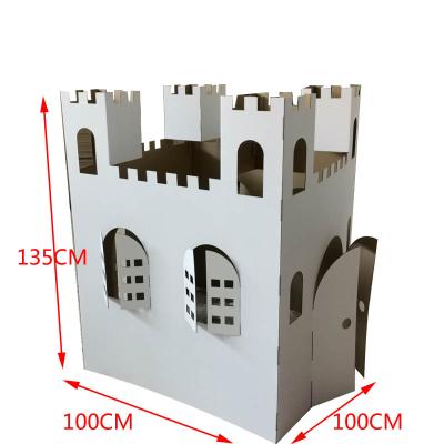 China Creative Assembling Cardboard Children's Paper House Graffiti DIY Children's Paper House Toys Eco-friendly Craft for sale