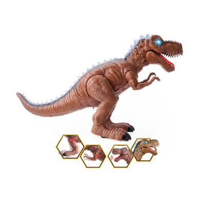 China Battery Operated Dinosaur Toys Plastic Electric Noise And Light Tyrannosaurus Rex Toy Simulation Walking Dinosaur Toy for sale