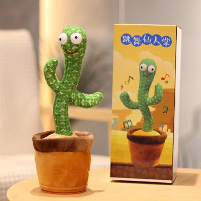 China Gift High Quality Cute Stuffed Flowerpot Twisting Dancing Cactus Doll Singing Music Dancing Cactus Plush Toy Talking Toy for sale