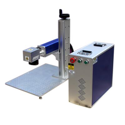 China Raycus Programmable Portable Fiber Optic Laser Marking Machine for Metal with Rotating Axis for Tumbler Laser Engraver Marking for sale