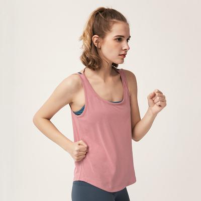 China Women Fitness Sports Shirt Breathable Sleeveless Yoga Top Running GymShirt For Investing Quick Dry Knit Yoga Gym Wear Sports Tank Top for sale