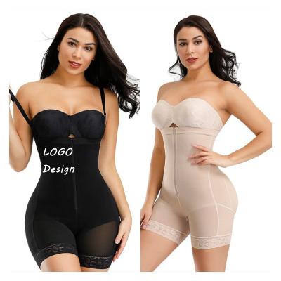 China Slim Bustier Full Body Shaper Stretch High Waist Lace Tummy Control Push Up Butt Shaper Antibacterial Custom Black Trainer Belt for sale