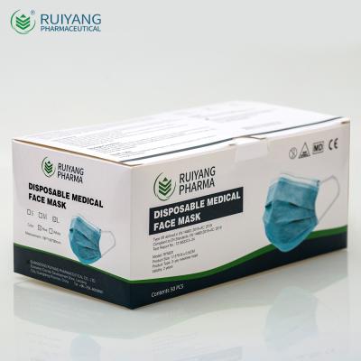 China Adult ISO 13485 Certified EN14683 Type IIR 3ply Surgical Face Mask With BFE 99% TUV Test Report for sale