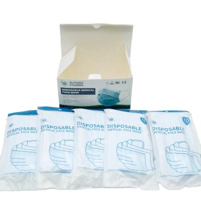 China Hot Selling Adult CE Certification High Quality 3Ply Blue And White Nonwoven Fabric Level SSS Earloop Medical Face Masks In Stock for sale