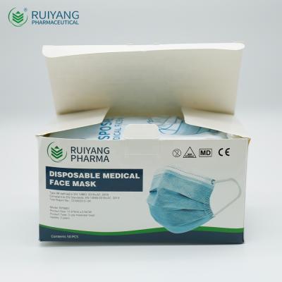 China CE TUV ISO13485 Adult Test Report Certified 10PCS/Packet Type IIR Medical Mask for sale