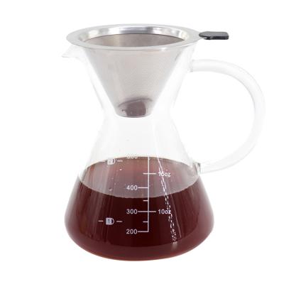 China Hensin Sustainable Hot Selling High Borosilicate Glass Turkish Coffe Epot With Long Handle for sale