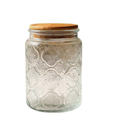 China Hensin Vintage Cheap High Borolicicate Japanese Style Frosted Luxury Kitchenware Storage Jar Glass Jars With Bamboo Lid for sale