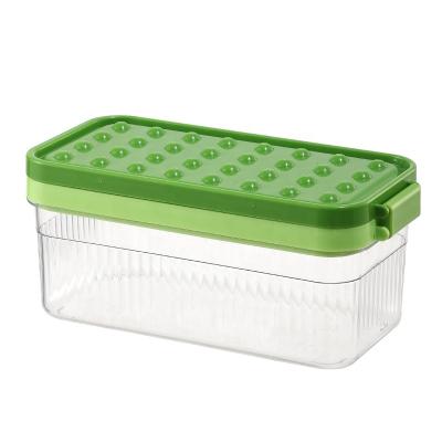 China Sustainable mold for household food grade 32 cell large capacity ice cube making box with lid press ice cube for sale