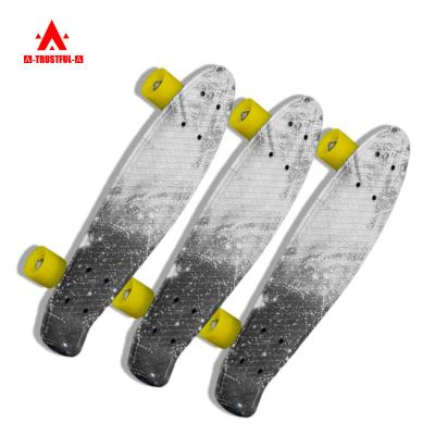 China Custom Youth Skateboard 4 Wheel Fish Board Skateboard Acrylic Surface Custom For Adult Kids for sale