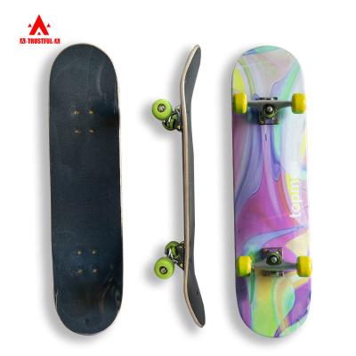 China Youth glue professional glue 7ply china maple white skate board pink skateboard deck with printing custom for sale