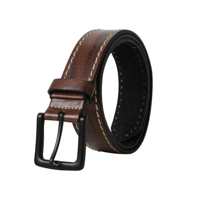 China ALLOY Mens Jeans Belts With Feathered Edge Made In China With High End Textured PU for sale