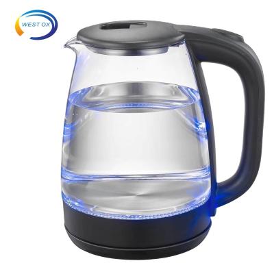 China Best Selling Price 360 ​​Degree Glass Electric Tea Kettle 360 ​​Degree Low Rotation LED Light 1.8L Cheap for sale