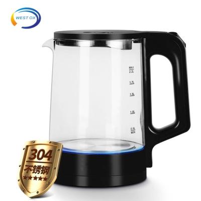 China 360 Degree Rotation Base 360 ​​Degree Rotation Low Water Jug Quickly Boil Cordless Electric Glass Kettle for sale