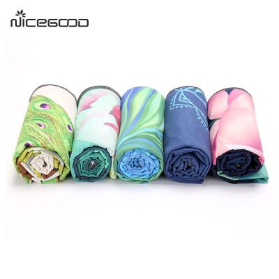 China Disposable Wholesale Custom Printed Non Slip Eco Friendly Hot Yoga Mat Towel for sale