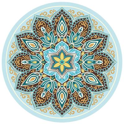 China Round yoga mat 55 in. diameter 3mm thick washable unique custom extra large for creative fun yoga practice for sale