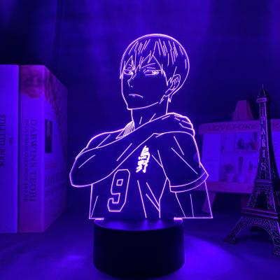 China Minimalist Anime Night Light Haikyuu Tobio Kageyama For Bedroom Decor Night Light Children Kid Birthday Gift Kageyama Haikyu Manga 3d Lamp for sale