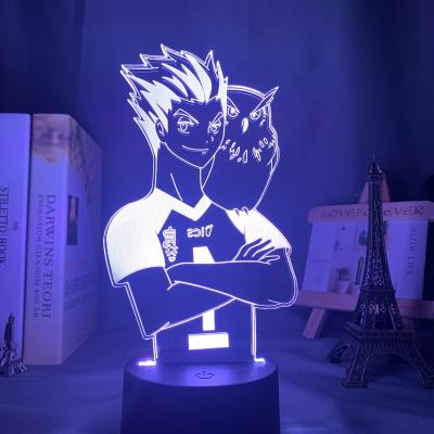 China Night Light Anime Haikyuu Shoyo Hinata Minimalist Acrylic Led Figure For Night Light Manga Gadget Child Table Lamp Cool Kids Bedroom Decor for sale